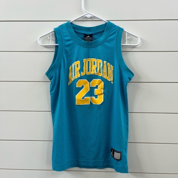 Jordan Blue and Yellow Basketball Jersey - Picture 1 of 5